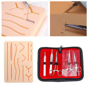 Reusable Suture Training Kit with Needle Holders and Scalpels